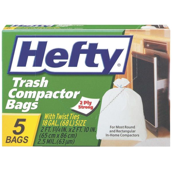 Hefty® 18 Gallon Trash Compactor Twist Tie Bags 5 ct Box | Paper & Plastic  | Bassett's Market