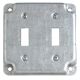 4IN SQ 2-SWITCH Metal BOX COVER