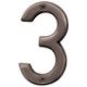 4In Oil Rubbed Bronze House Number Three