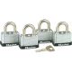 4PK 1-1/2IN PADLOCK