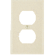 OUTLET WALL PLATE  DUPLEX PLASTIC IVORY