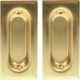 3In Rect Brass Flush Pocket Door Pull 2Pc